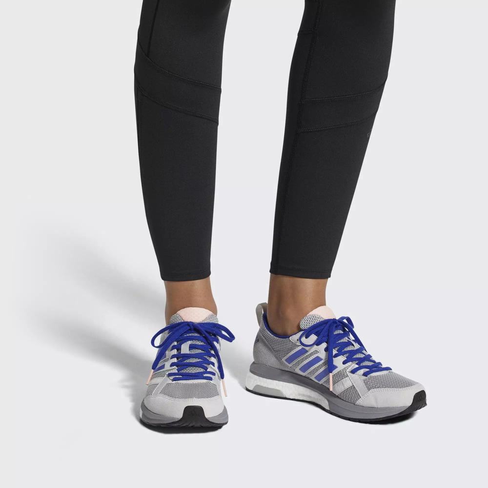 Adidas Adizero Tempo 9 Tenis Para Correr Grises Para Mujer (MX-30758)